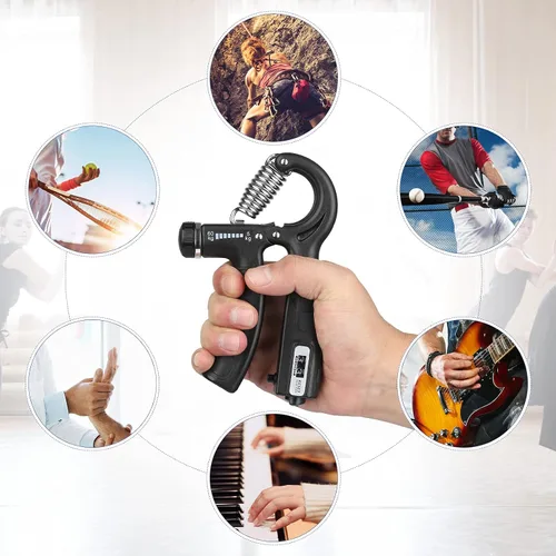 Miniatura 7 de NIYIKOW Paquete de 2 entrenadores de fuerza de agarre con contador, fortalecedor de agarre de mano, resistencia ajustable de 5 a 132.3 lbs, agarre
