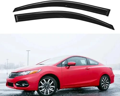 Miniatura 7 de Viseras adhesivas de ventana compatibles con Honda Civic Coupe 2012-2015 serie 2 puertas, deflector de ventana, protector de lluvia ahumado