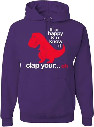 Miniatura 29 de Wild Bobby Sudadera con capucha unisex con estampado "If You're Happy and You Know it" de Dinausor