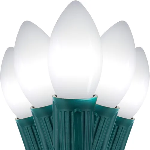 Miniatura 11 de Luces LED de Navidad vintage C9 para exteriores, cadena de 50 pies con 25 bombillas inastillables, impermeables, conectables, luces de árbol