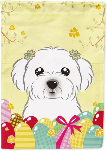 Miniatura 90 de Caroline's Treasures BB1920CHF - Bandera de caza de huevos de Pascua con diseño de bulldog francés, para casa, gran porche, para colgar en la pared