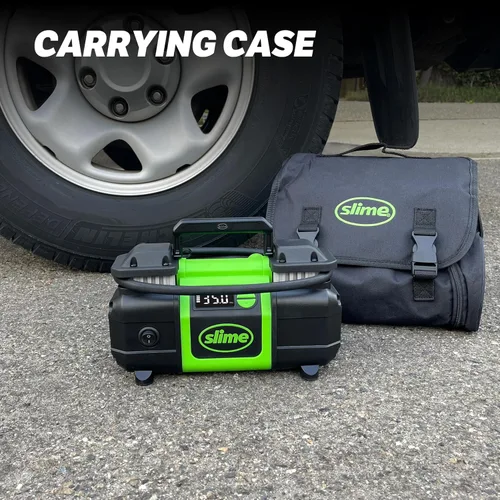 Miniatura 6 de Slime 40031 Inflador de neumáticos, compresor de aire portátil para auto, SUV, 4x4, Pro Power, resistente, con manómetro analógico de 150 psi