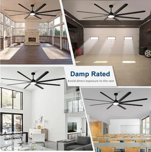 Miniatura 2 de Ventilador de Techo Grande con Luz: Ventilador Exterior de 100 Pulgadas - Ventilador de Techo Industrial con Control Remoto para Taller, Garaje