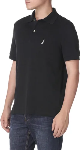 Miniatura 2 de Nautica Polo de algodón suave liso de manga corta para hombre