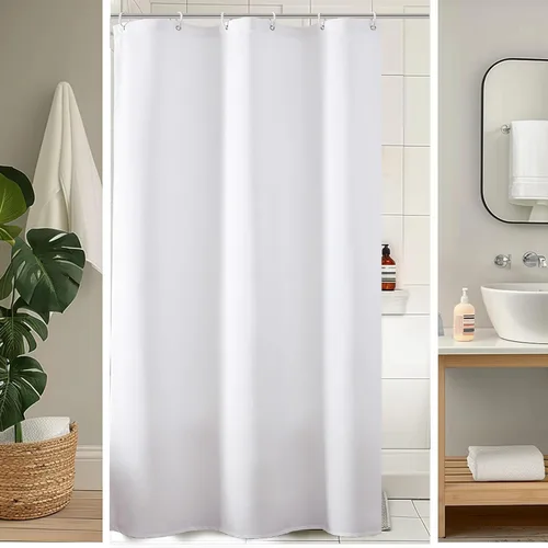 Miniatura 20 de OVZME Zora Cortina de Ducha de Tela para Cabina de 36 x 72 Pulgadas - Cortina de Ducha Pequeña Suave Negra para Baño para Tamaño de Cabina Estrecha