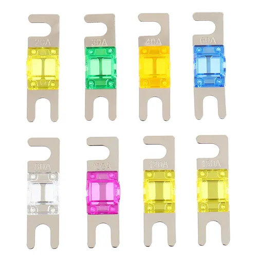 Mini fusible ANL 20A, 30A, 40A, 60A, 80A, 100A, 120A, 150A para sistema de audio y video marino de automóvil, fusible electrónico (8 piezas)