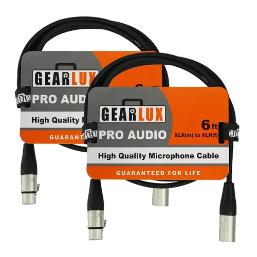 Miniatura 36 de Gearlux – Cable de micrófono XLR, completamente balanceado, macho a hembra, 25 pies - Paquete de 3