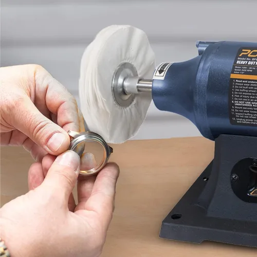Miniatura 8 de POWERTEC Pulidora de Banco de 6 Pulgadas para Joyería - Incluye 4 Bufadoras de 80 Capas Ideal para Pulir Metal, Joyería, Cuchillos, Madera, Jade