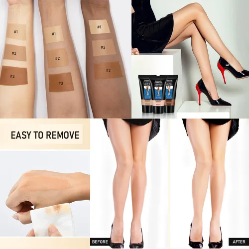 Miniatura 6 de Maquillaje de piernas impermeable sin transferencia, corrector corporal de cobertura completa para piernas, crema para cubrir venas, tono de piel
