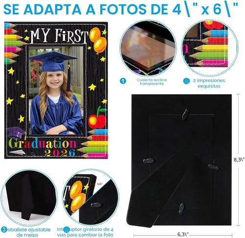 Miniatura 3 de FaCraft Regalo de Graduación Preescolar - 4"x6" Regalos de Graduación Pre K Jardín de Infantes 2025 Marco de Fotos de Graduación Mi Primer Marco