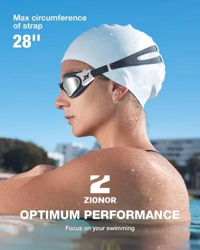 Miniatura 7 de ZIONOR G1 - Gafas de natación polarizadas unisex para mujeres adultas, antiniebla, 100% anti UV, gafas de buceo A2 (polarizado + espejo plateado)