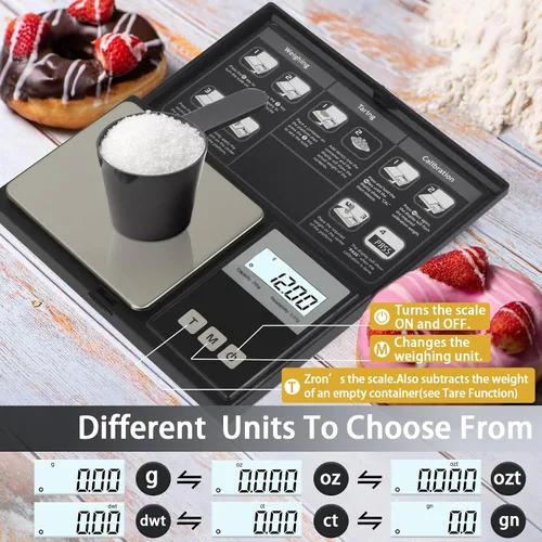Miniatura 2 de Báscula digital de bolsillo de gramo de 0.00 oz de precisión, mini báscula digital de gramos, pequeña báscula de alimentos, báscula de joyería