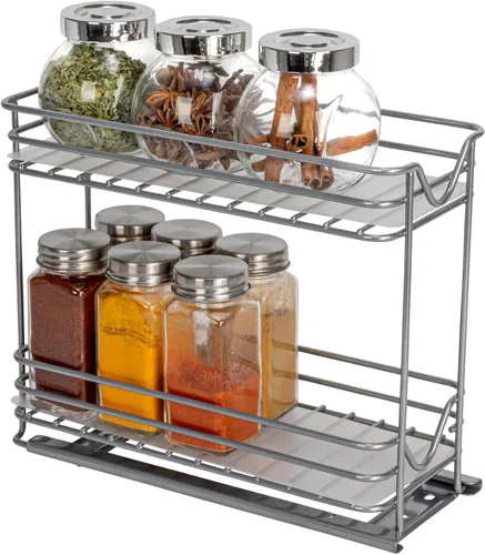 Household Essentials Glidez - Organizador de almacenamiento extraíble de acero con recubrimiento en polvo con forros de plástico para uso en estante