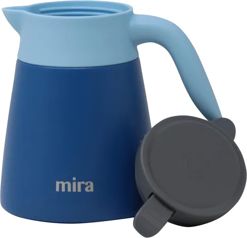 Miniatura 2 de MIRA Servidor de jarra de café aislado, dispensador de café de acero inoxidable, 27 onzas, azul rey