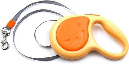 Miniatura 2 de Correa retráctil para perro con cinta de nailon fuerte sin enredos de 360°, diseño antiestallido, freno con una sola mano y mango antideslizante