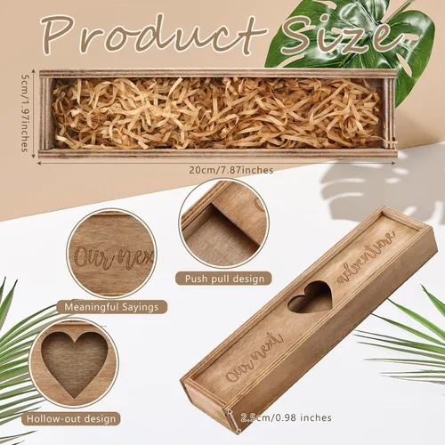 Miniatura 2 de Barydat Caja de regalo de prueba de embarazo, caja de recuerdo, anuncio de embarazo para esposo, anuncios de revelación de bebés de madera, ideas