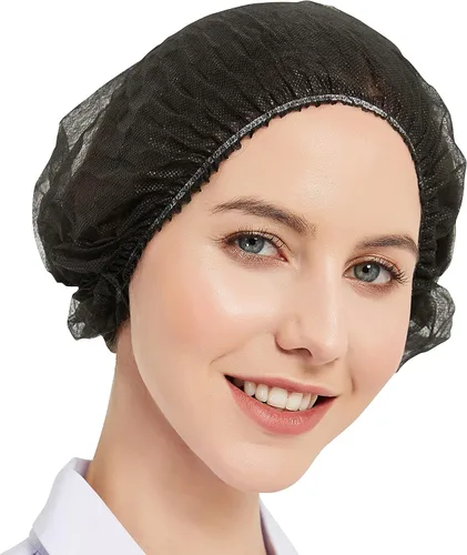 Miniatura 14 de ProtectX Paquete de 100 redes desechables negras para el cabello, cubierta elástica para la cabeza, gorras Bouffant, cubierta de cabeza