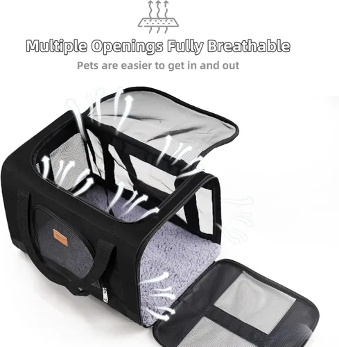 Miniatura 7 de ROYPET Transportador para gatos, bolsa portátil para mascotas para gatos y perros pequeños, bolsa plegable de malla suave y a prueba de arañazos