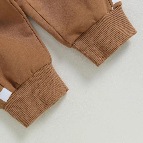 Miniatura 146 de Ropa de bebé niño 3 6 9 12 18 24M 3T Conjunto de pantalones con capucha patchwork sudadera con capucha pantalones de rayas traje de otoño invierno