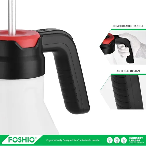 Miniatura 7 de FOSHIO Pulverizador de bomba de jardín de 0.4 galones, bomba de mano portátil de 1.5L, botellas de pulverización de agua a presión con boquilla