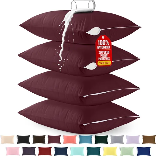 Miniatura 19 de Utopia Bedding Protector de almohada impermeable, con cremallera, paquete de 2, beige, estándar, funda de almohada a prueba de chinches, de 20 x 26