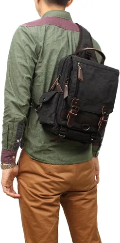 Miniatura 6 de Mygreen bolsa cruzada de lona, mochila de viaje