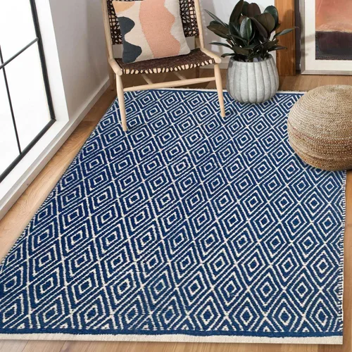Miniatura 7 de Chardin home Alfombra de pasillo 100% algodón con diamantes de 2 x 5 pulgadas, totalmente reversible, lavable a máquina, beige grisáceo y blanco