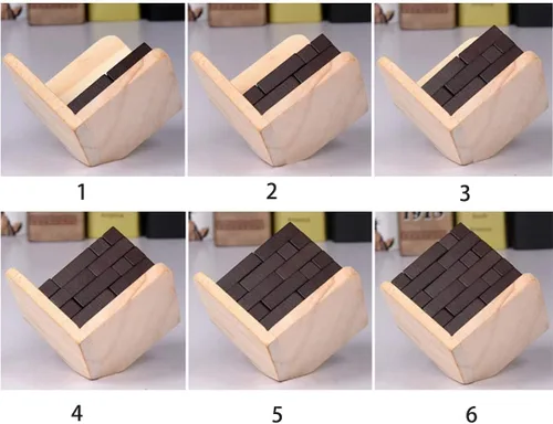 Miniatura 5 de Rompecabezas de madera para el cerebro de madera, rompecabezas de madera en forma de T, geométrico, intelectual, rompecabezas de cubo de lógica