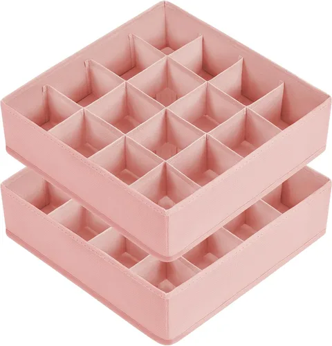 Miniatura 35 de Joyoldelf Organizador de cajones para calcetines, organizador de ropa interior, organizador de 16 celdas de tela, cajas de almacenamiento para Gris