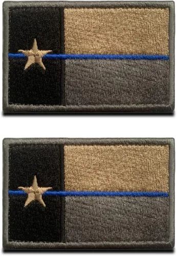 Miniatura 11 de Paquete de 2 piezas tácticas de bandera de estrella solitaria del estado de Texas estadounidense con gancho y bucle bordado en la parte trasera