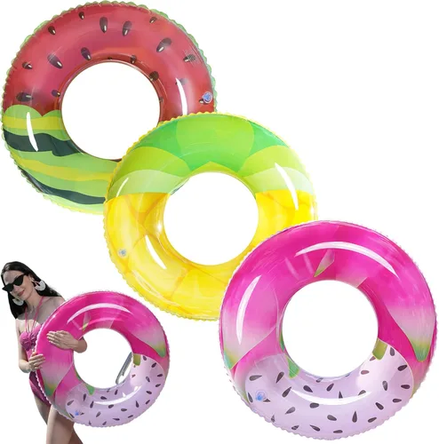 Miniatura 8 de Luau - Flotadores de piscina hawaianos - Tubos inflables para adultos, tubo inflable para piscina, anillo de natación para decoración de fiesta