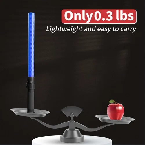 Miniatura 5 de 2 Piezas Varitas de Tráfico de Señalización de 21 Pulgadas con 3 Modos Intermitentes y 6 Luces LED, Bastón de Seguridad de Tráfico con Clip Lateral