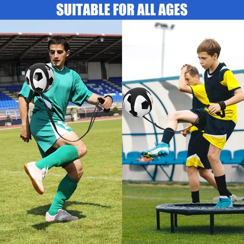 Miniatura 7 de TOBWOLF Cinturón de muñeca entrenador de patadas de fútbol individual, entrenadores de balón de fútbol con mango ajustable y cuerda que se adapta a