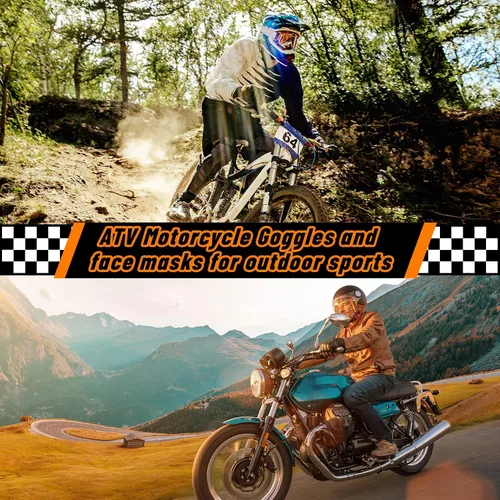 Miniatura 6 de Tallew 4 piezas de gafas para motocicleta, moto de cross y ATV para hombres y mujeres, ajustables, resistentes al viento y 4 piezas de cubierta