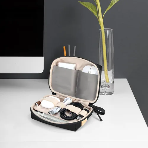 Miniatura 7 de SIMTOP Funda organizadora de electrónica pequeña, funda de viaje portátil para cable, cargador, teléfono y auriculares, almacenamiento de cable