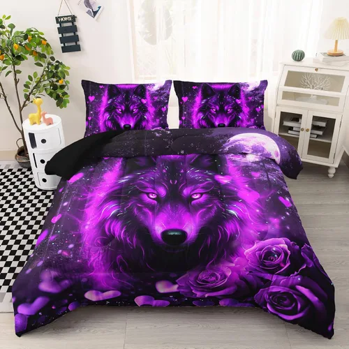 Miniatura 21 de AILONEN Lindo juego de edredón de oso tamaño individual, juego de ropa de cama Kawaii de oso de peluche marrón para niños y niñas, edredón suave