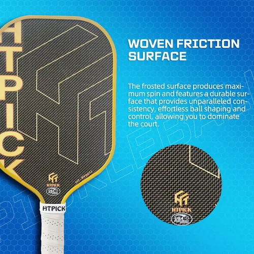 Miniatura 5 de Pickleball Paddles, Carbon Fiber Pickleball Paddle High Grit & Spin with PP Honeycomb Core 16mm Thickness and Thermoformed Elongated
