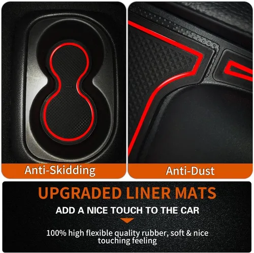 Miniatura 5 de Compatible con Honda Civic 2016-2021 (Hatchback) Accesorios, insertos de portavasos antideslizantes personalizados mejorados, forros de consola