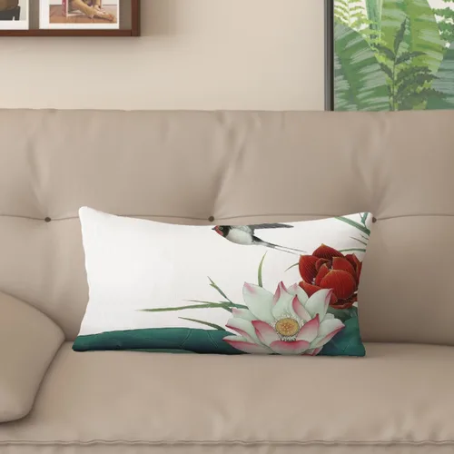 Miniatura 16 de Funda de almohada con estampado digital de loto zen chino, diseño de doble cara para sofá, sala de estar, decoración de dormitorio