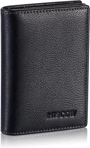Miniatura 10 de Funda de piel para tarjetas de visita para hombres y mujeres, piel de becerro italiana Café