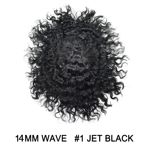Miniatura 2 de All Poly African American Mens Toupee Unidades de cabello humano brasileño para hombres negros Afro Toupee para hombre negro inyección de PU 1#