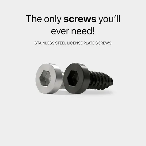 Miniatura 4 de Rightcar Solutions - Tornillos para matrícula de 1/4-3/4, autorroscantes, acero inoxidable.
