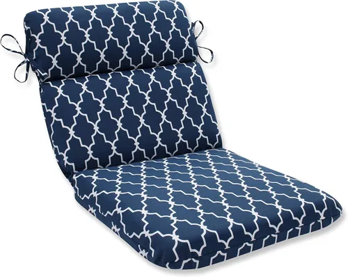 Miniatura 12 de Pillow Perfect Trellis - Cojín de asiento redondo para silla de esquina con respaldo dividido para interiores y exteriores, con lazos, asiento