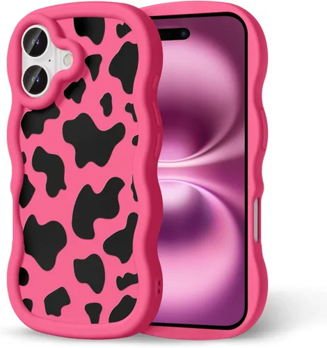Miniatura 281 de Compatible con iPhone SE/8/7 Funda para Mujeres y Niñas, Marco Ondulado Rizado con Patrón Lindo, Estética Delgada Suave Silicona TPU Parachoques