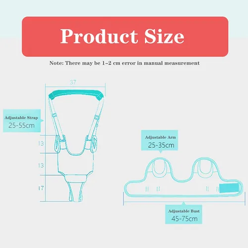 Miniatura 5 de IULONEE Andador de bebé, arnés de mano para niños pequeños, cinturón protector, para actividades infantiles, ajustable, de pie, ayudante de Gris