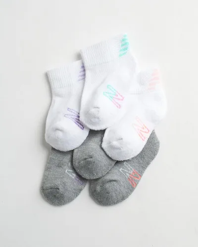 Miniatura 3 de New Balance Calcetines para bebé, paquete de 6 calcetines acolchados de corte de un cuarto (bebébebé)