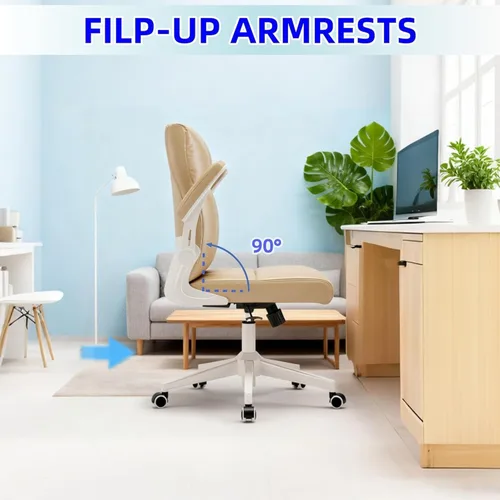 Miniatura 4 de balmstar Leather Office Chair Computer Desk Chair, 360° Swivel Rolling Wheels, Adjustable Tilt Angle 90°-135° with Lumbar Support Executive Chair