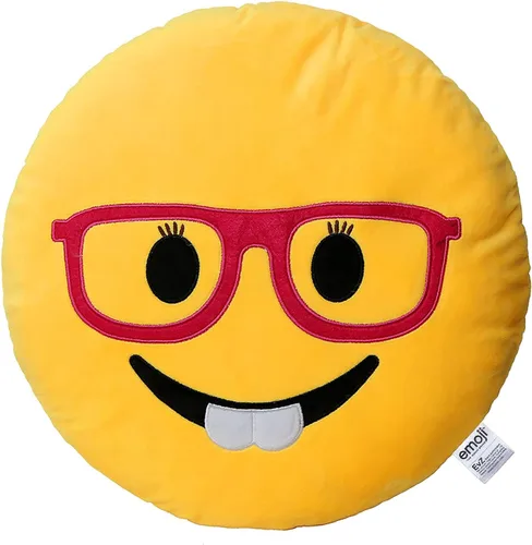 Miniatura 18 de Emoji Cara de Alienígena Cojín de Emoticón Relleno de Felpa Suave Almohada, Certificado Oficial, EvZ 31cm Gris