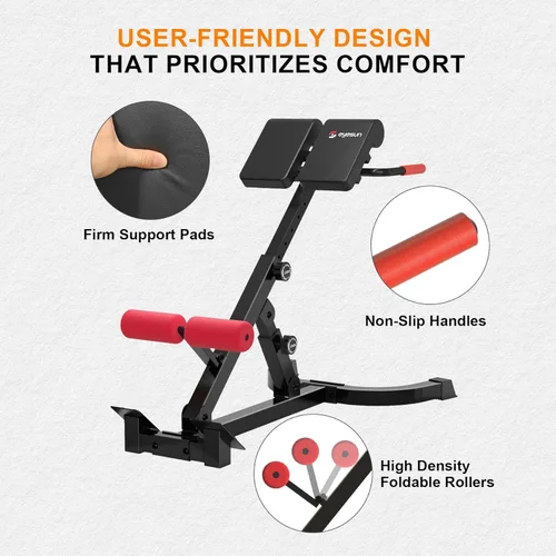 Miniatura 3 de Roman Chair,Foldable Back Extension Machine,Adjustable Ab Back Extension Machine,Core Strength Trainer,Back Exercise Machine for Glute,Ab