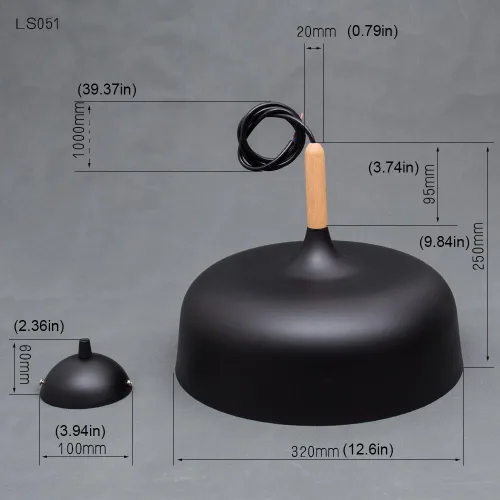 Miniatura 4 de E26/27 - Lámpara colgante moderna industrial Art Deco para techo, lámpara colgante de estilo nórdico simple, pantalla 1 lámpara para comedor, Negro